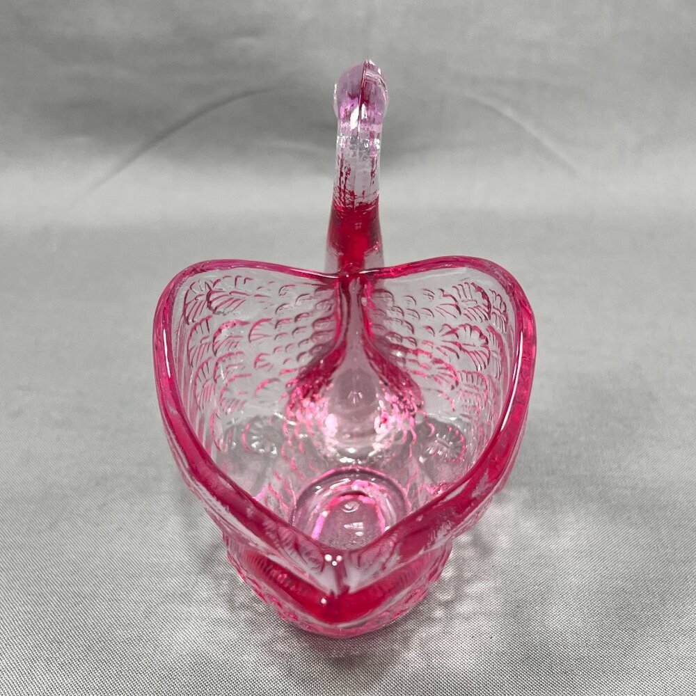 Fenton Pink Glass Swan Candy Dish - Picture 8 of 13